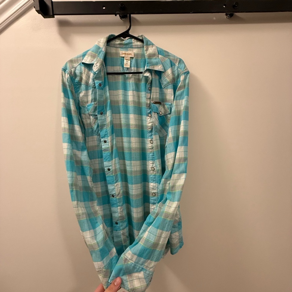 Diesel Blue Plaid Shirt